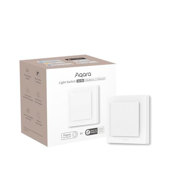 Aqara Lichtschalter H2 EU (2-in-1 Neutral, 2 Tasten 1 Kanal)