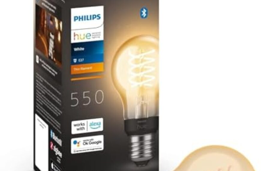 Philips Hue White E27 Filament Lampe (550 lm) – Kompatibel mit Home Assistant