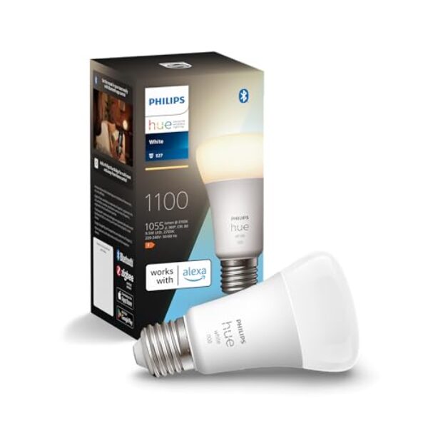 Philips Hue White E27 Lampe Einzelpack 1x1055lm | ZigBee – Kompatibel mit Home Assistant