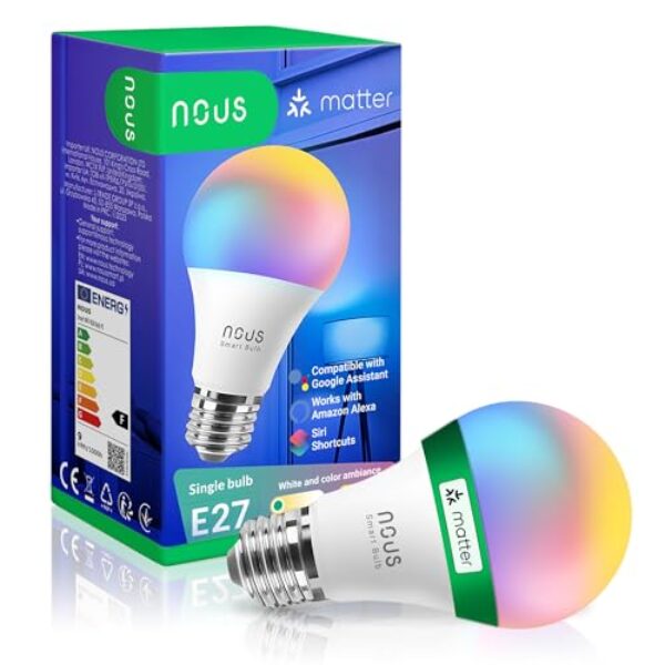 NOUS P3 Smarte RGB E27 | WLAN – Kompatibel mit Home Assistant