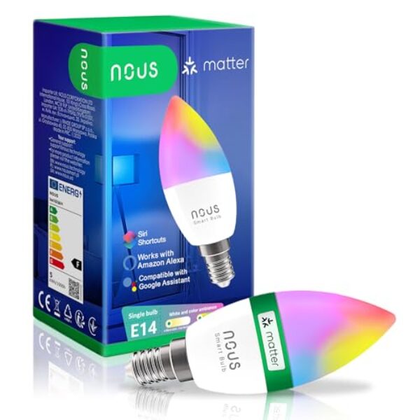 NOUS P4 RGB E14 | WLAN – Kompatibel mit Home Assistant