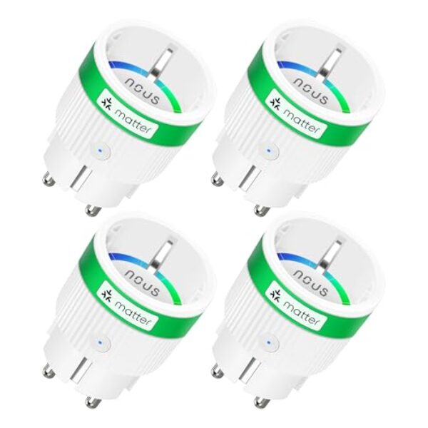 NOUS Matter Smart Steckdose mit Stromverbrauchsmessung,16A 3680W | WLAN – Kompatibel mit Home Assistant