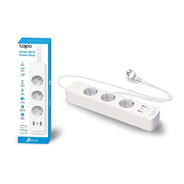 TP-Link Tapo P300 Steckdosenleiste mit 2 USB-Anschlüsse & 1 Type C-Anschlüsse 1,5m Kabel | WLAN – Kompatibel mit Home Assistant