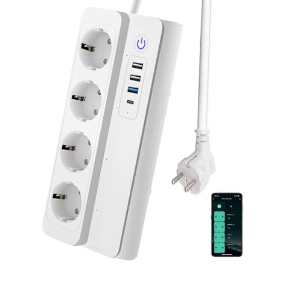 UseeLink Zigbee Smart Steckdosenleiste mit 4 AC-Anschlüsse 1 USB-C Schnellladegerät(PD 20W) | ZigBee – Kompatibel mit Home Assistant