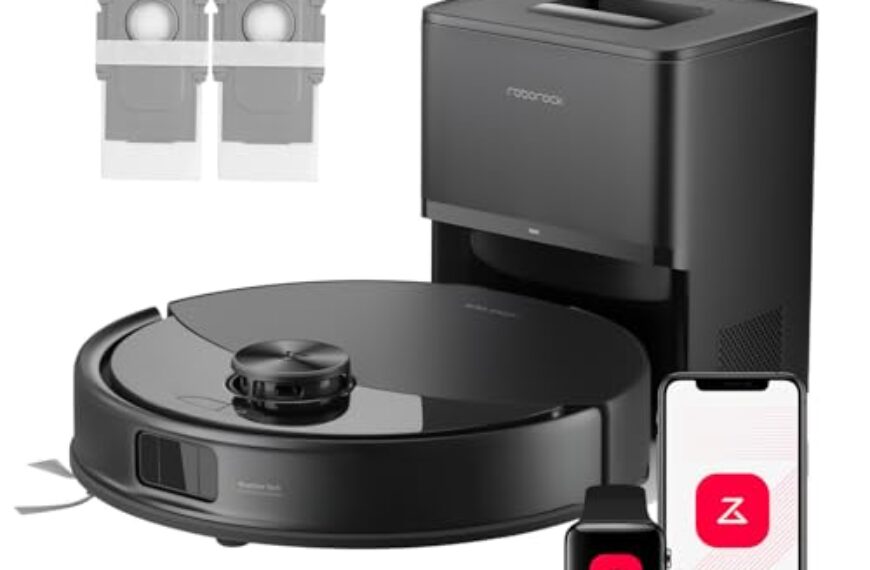 roborock Q10 S5+ Set Saugroboter mit Wischfunktion, 10.000 Pa HyperForce Saugkraft, Dual Anti-Tangle System, Auto Lifting Mopping, Ideal für Tierhaare, Teppiche, Hartböden (Schwarz)