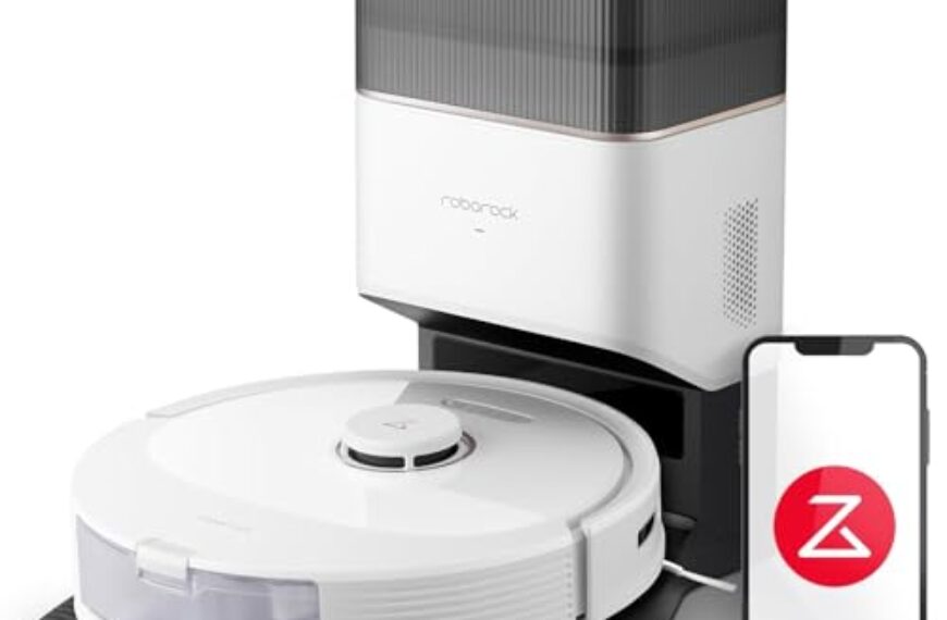 roborock Q8 Max+ Saugroboter mit Absaugstation, DuoRoller-Bürste, 5500Pa Saugkraft, 2,5L Staubbeutel, 350mL Wassertank, Wischroboter PreciSense-LiDAR-Navigation (Weiß)