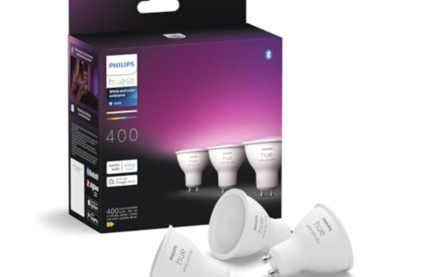 Philips Hue White & Color Ambiance GU10 LED Spot 3er Pack (400 lm), dimmbare LED Lampen für das Hue Lichtsystem mit 16 Mio. Farben, smarte Lichtsteuerung über Sprache und App