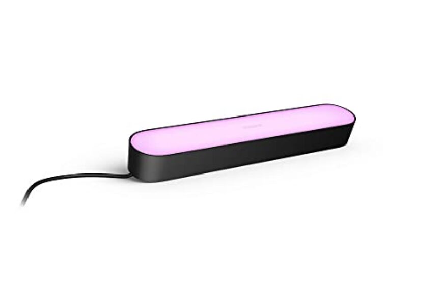 Philips Hue White & Color Ambiance Play Lightbar schwarz 490lm, dimmbar, bis zu 16 Millionen Farben, steuerbar via App, kompatibel mit Amazon Alexa (Echo, Echo Dot), Brasslux