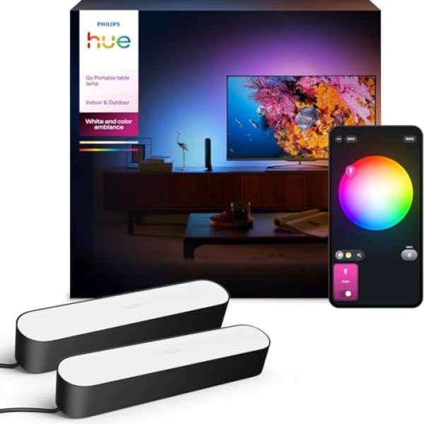 Philips Hue White & Color Ambiance Play Lightbar Doppelpack Basis-Set (500 lm) – Kompatibel mit Home Assistant