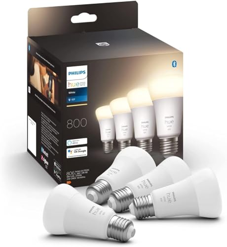 Philips Hue White E27 Viererpack 4x800lm – Kompatibel mit Home Assistant