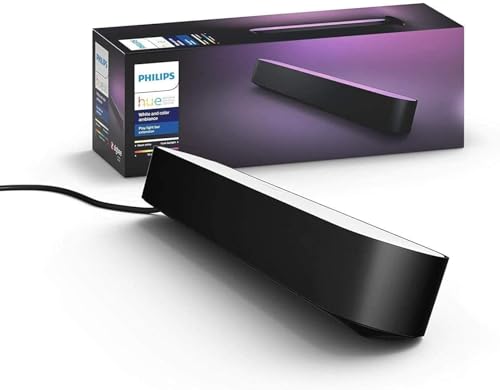 Philips Hue White & Color Ambiance Play Lightbar schwarz 490lm, dimmbar, bis zu 16 Millionen Farben, steuerbar via App, kompatibel mit Amazon Alexa (Echo, Echo Dot), Brasslux