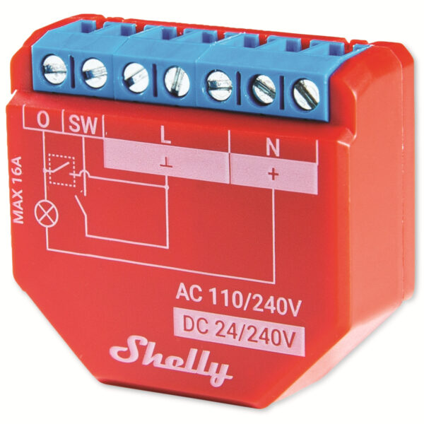 Shelly Plus 1PM | WLAN & Bluetooth Relais Schalter mit Strommessung – Kompatibel mit Home Assistant