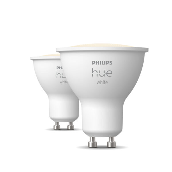 Philips Hue White GU10 LED Spot 2er Pack (400lm) dimmbar | ZigBee – Kompatibel mit Home Assistant